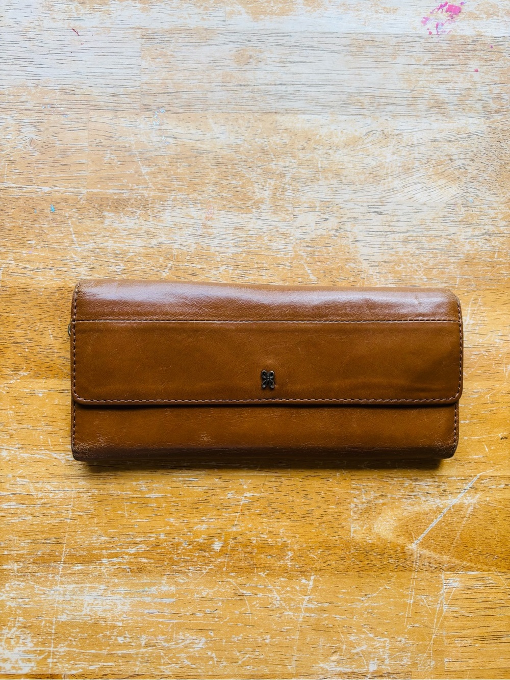 HOBO Brown Leather Large Fold Wallet